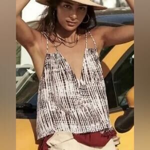 Anthropologie Olivia Layered V Neck Tank Flowy Bohemian NEW